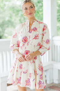 It's All Alright Cream Floral Dress