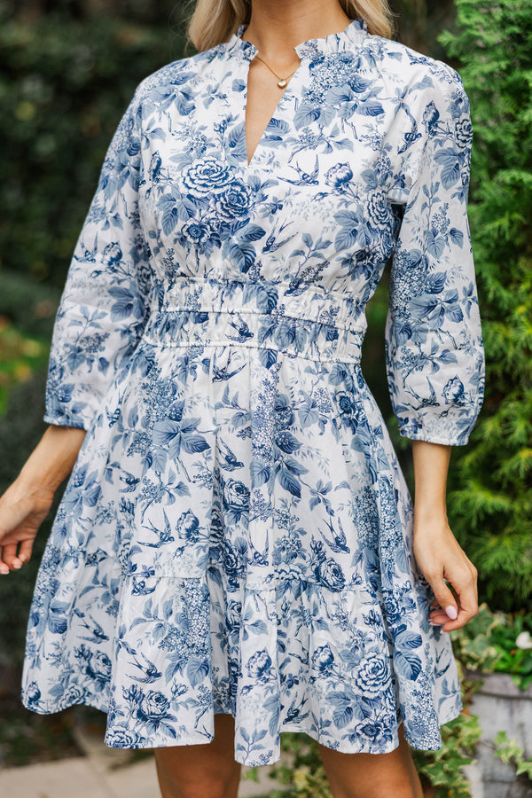 It's All Alright Navy Toile Dress