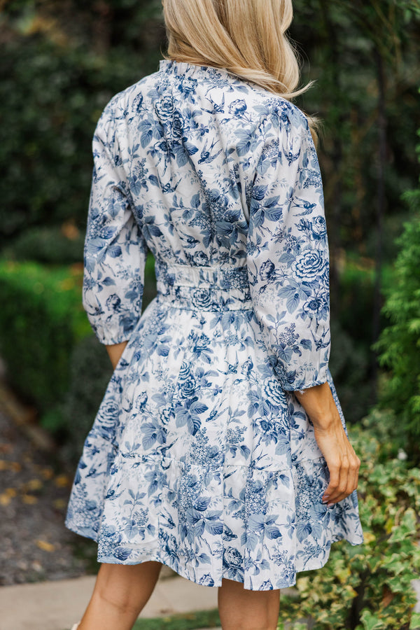 It's All Alright Navy Toile Dress