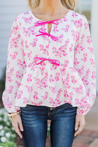 Great Days Ahead Pink Toile Blouse