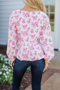 Great Days Ahead Pink Toile Blouse