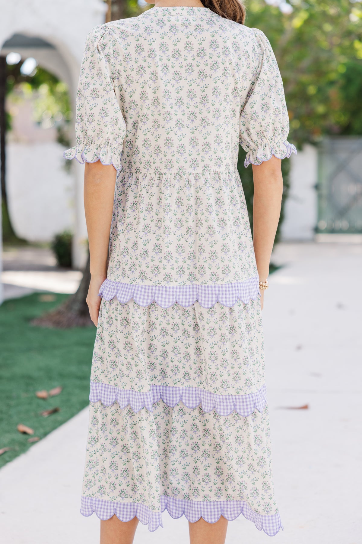 Cream Flowy Midi Dress