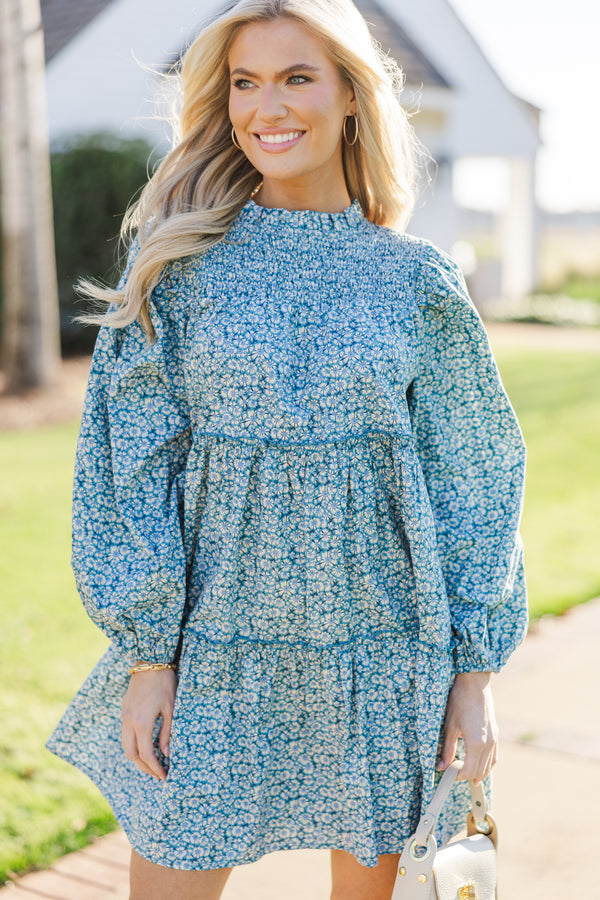 Be Your Best Blue Ditsy Floral Babydoll Dress – Shop the Mint