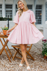 Dreaming Of The Day Pink Striped Babydoll Dress