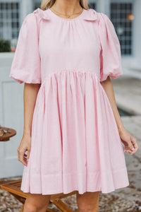 Dreaming Of The Day Pink Striped Babydoll Dress