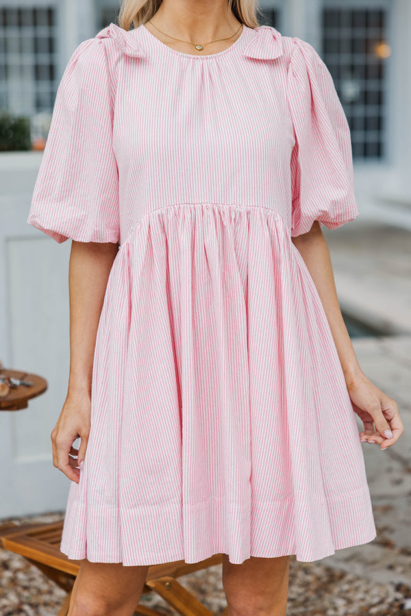 Dreaming Of The Day Pink Striped Babydoll Dress