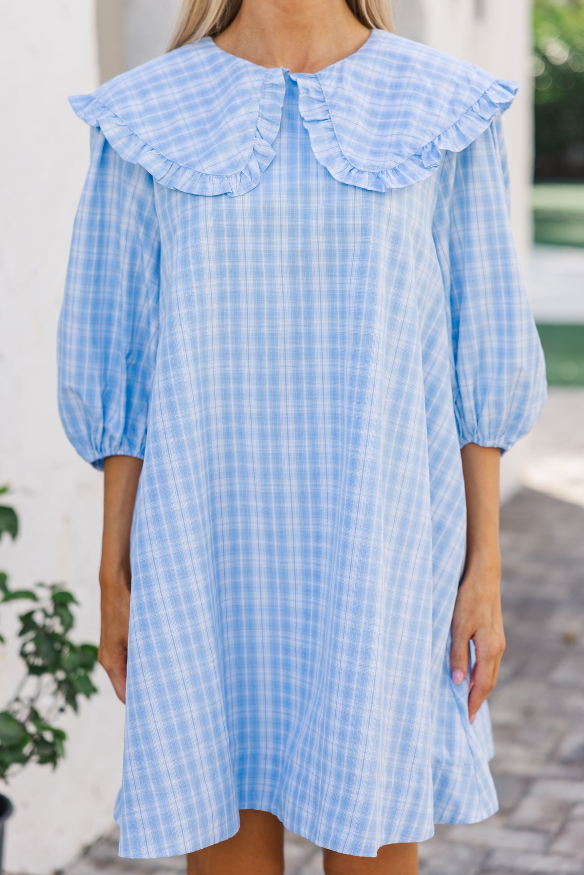 The Caring Light Blue Gingham Dress – Shop the Mint