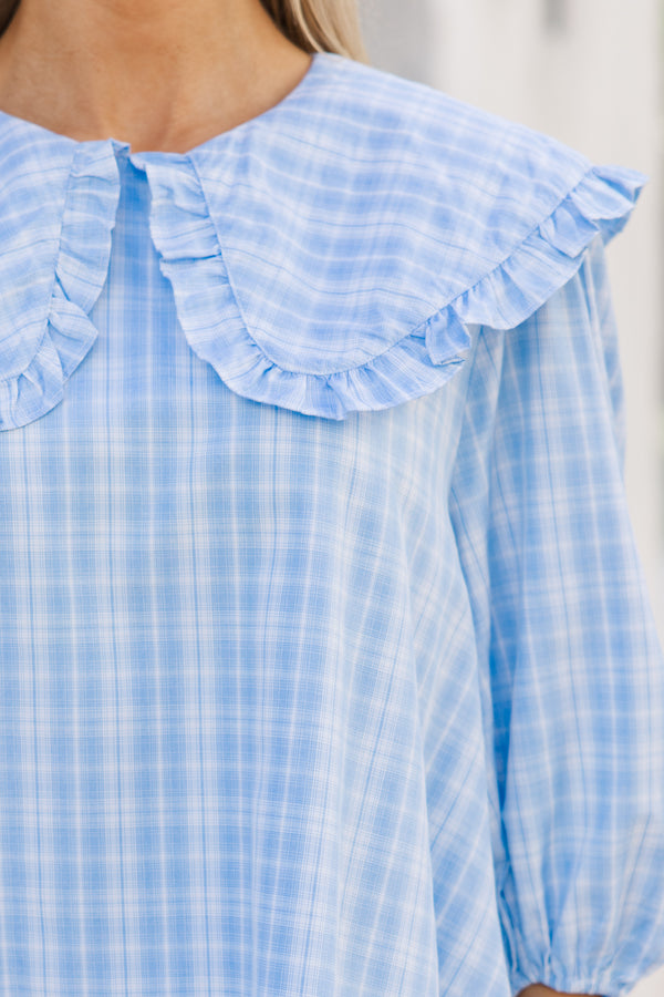 The Caring Light Blue Gingham Dress – Shop the Mint
