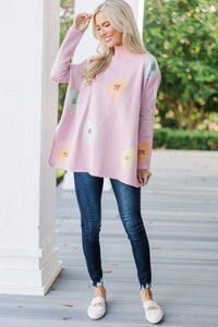 Love In The Air Blush Candy Heart Sweater