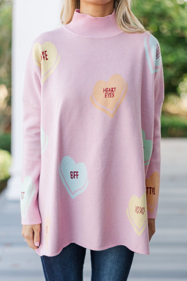 Love In The Air Blush Candy Heart Sweater