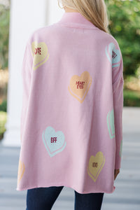 Love In The Air Blush Candy Heart Sweater