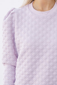 Just To Start Lilac Purple Quilted Pullover