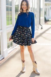 Girls: The Leah Navy Blue Sweater