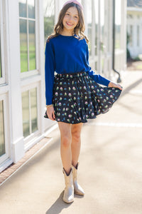 Girls: The Leah Navy Blue Sweater