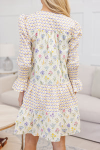 NURSING COLLECTION: In Your Happy Place Yellow Floral Dress