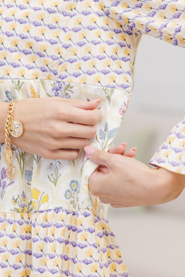 NURSING COLLECTION: In Your Happy Place Yellow Floral Dress