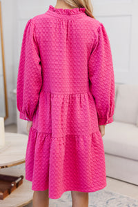 NURSING COLLECTION: All Up To You Fuchsia Pink Textured Dress