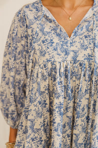 NURSING COLLECTION: It's All True Blue Toile Dress