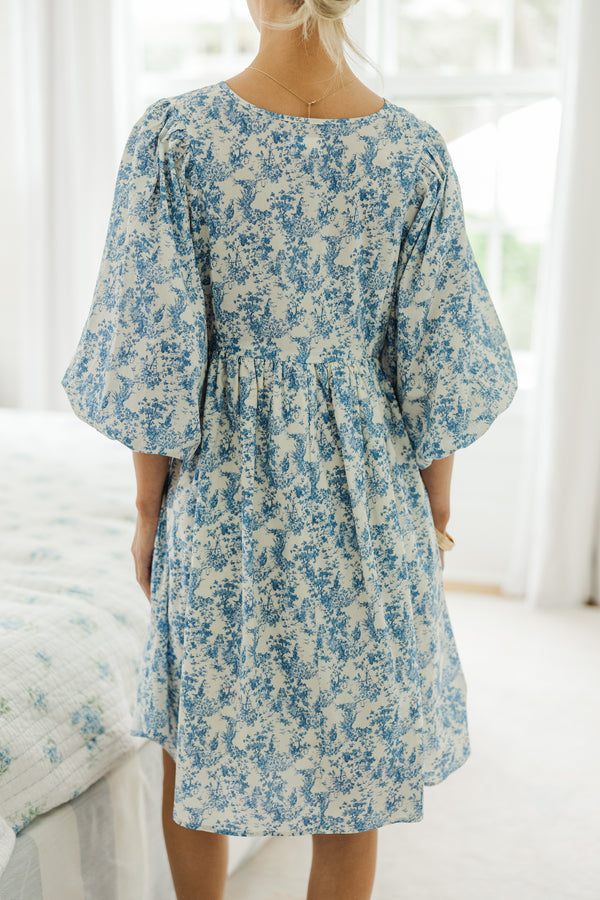 NURSING COLLECTION: It's All True Blue Toile Dress