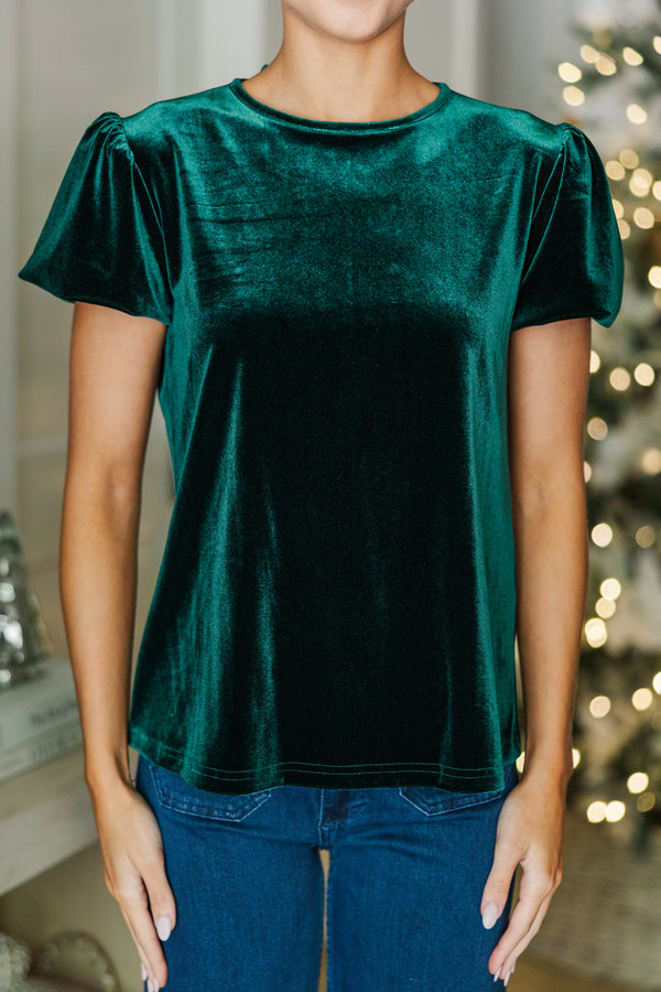 Got It All Emerald Green Velvet Blouse