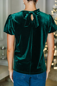 Got It All Emerald Green Velvet Blouse