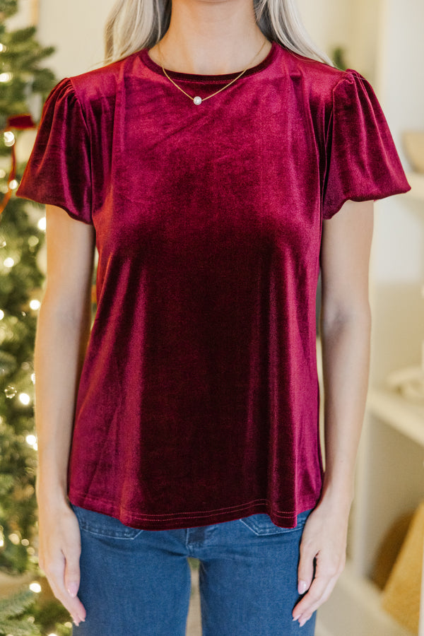 Got It All Red Velvet Blouse Shop the Mint