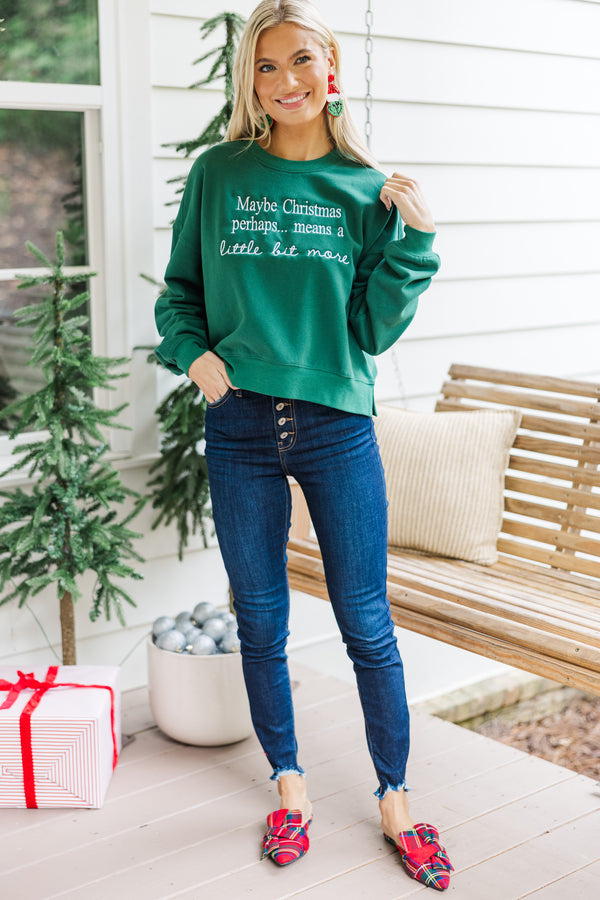 Christmas Means More Emerald Embroidered Sweatshirt