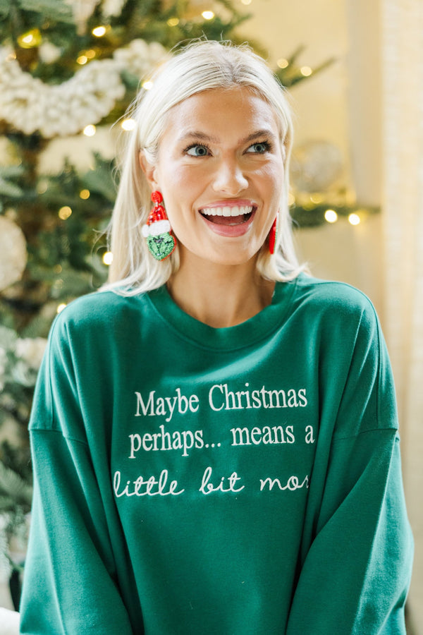 Christmas Means More Emerald Embroidered Sweatshirt