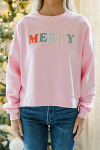 Very Merry Pink Graphic Sweatshirt