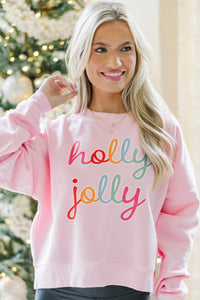 Holly Jolly Pink Graphic Sweatshirt