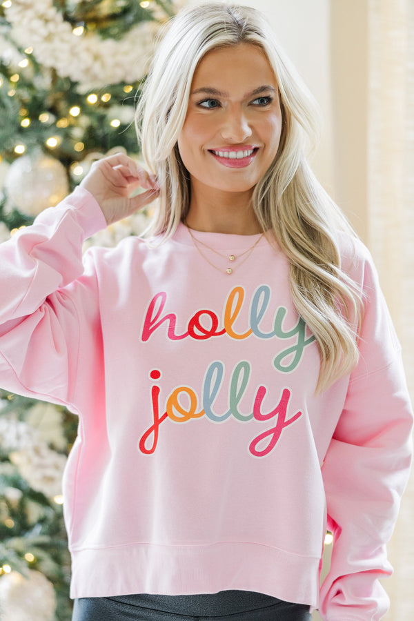 Holly Jolly Pink Graphic Sweatshirt
