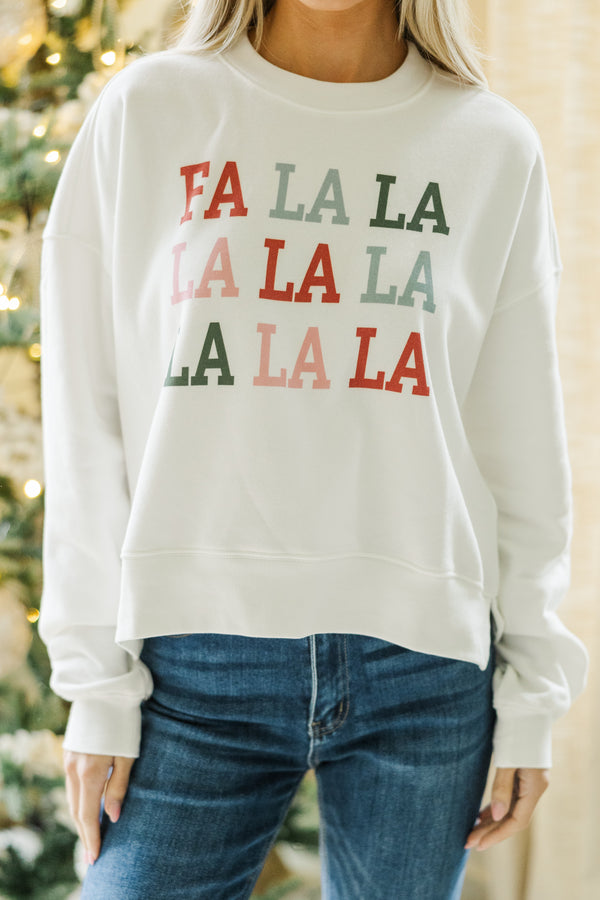 Falala White Graphic Sweatshirt