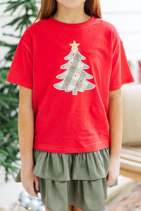 Girls: Deck The Halls Red Graphic Tee