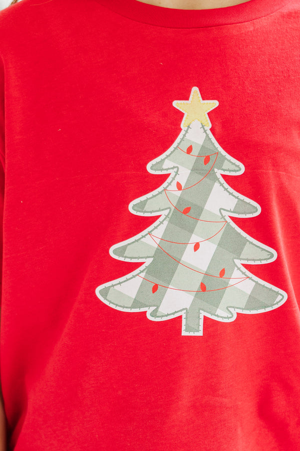 Girls: Deck The Halls Red Graphic Tee