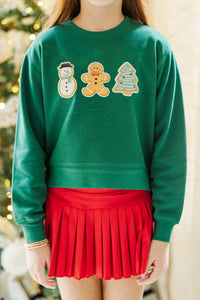 Girls: Christmas Cookies Emerald Graphic Sweatshirt