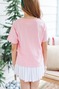 Girls: Very Merry Pink Graphic Tee