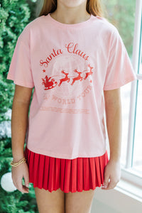 Girls: Santa's World Tour Pink Graphic Tee