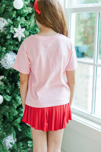 Girls: Santa's World Tour Pink Graphic Tee