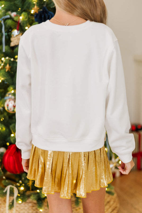 Girls: North Pole Bakery White Graphic Sweatshirt