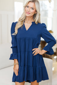 NURSING COLLECTION: In Your Happy Place Navy Blue Dress