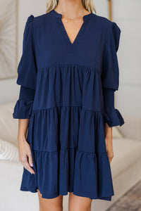 NURSING COLLECTION: In Your Happy Place Navy Blue Dress