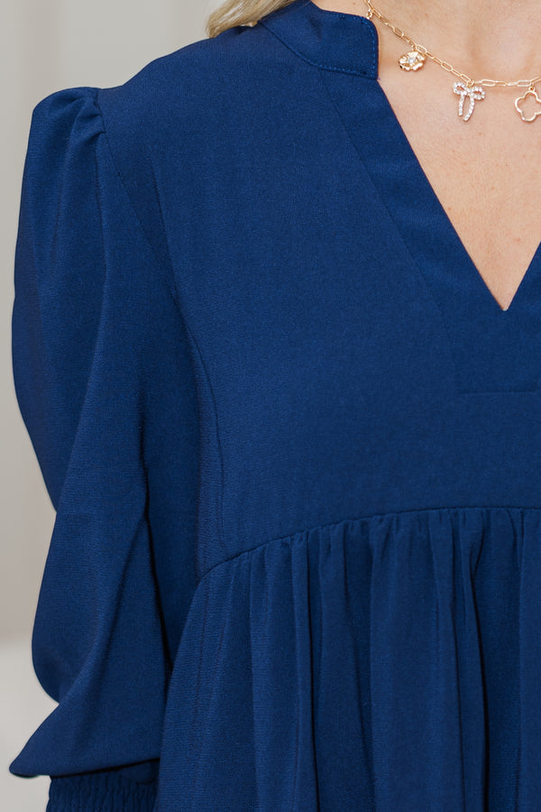 NURSING COLLECTION: In Your Happy Place Navy Blue Dress
