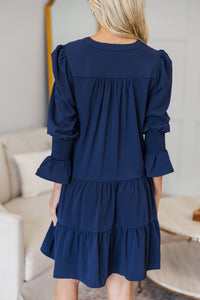 NURSING COLLECTION: In Your Happy Place Navy Blue Dress