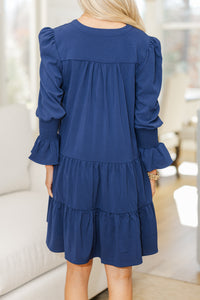 NURSING COLLECTION: In Your Happy Place Navy Blue Dress