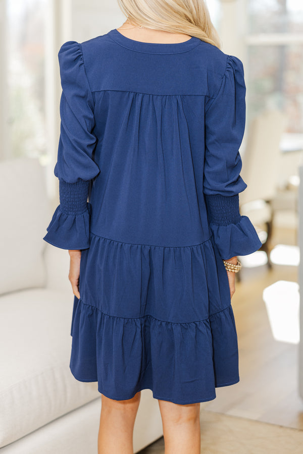 NURSING COLLECTION: In Your Happy Place Navy Blue Dress
