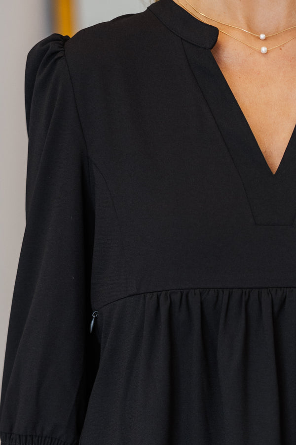 NURSING COLLECTION: In Your Happy Place Black Dress