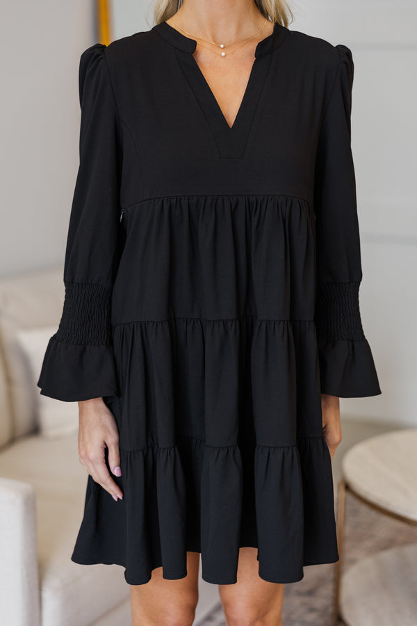 NURSING COLLECTION: In Your Happy Place Black Dress