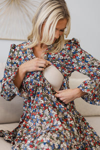 NURSING COLLECTION: In Your Happy Place Rust Ditsy Floral Dress