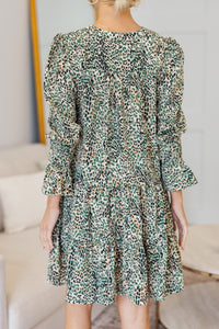 NURSING COLLECTION: In Your Happy Place Olive Green Leopard Dress