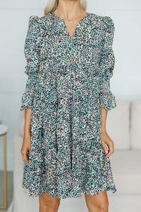 NURSING COLLECTION: In Your Happy Place Olive Green Leopard Dress